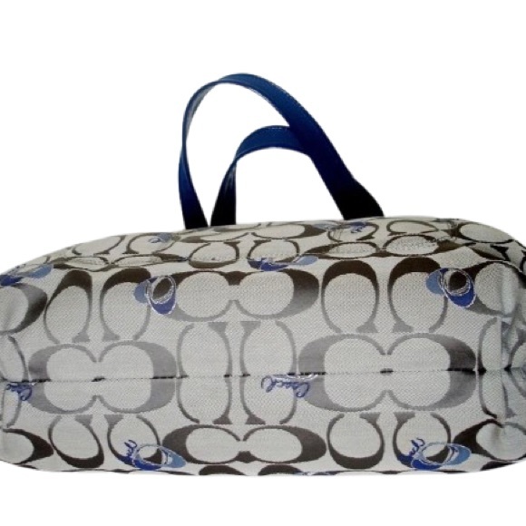 Coach Poppy Glam Lurex Zip Tote with Blue Trim - Picture 4 of 13